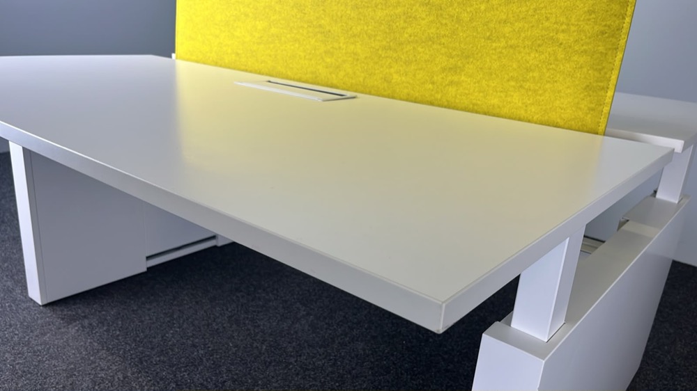 ROBBERECHTS Dubbele Workbench B160xD170xH75 - wit melamine / wit metaal wandpoot - Afbeelding 3