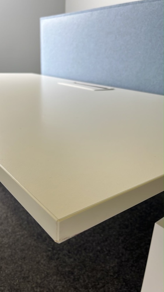 ROBBERECHTS Dubbele Workbench B160xD170xH75 - wit melamine / wit metaal wandpoot - Afbeelding 4
