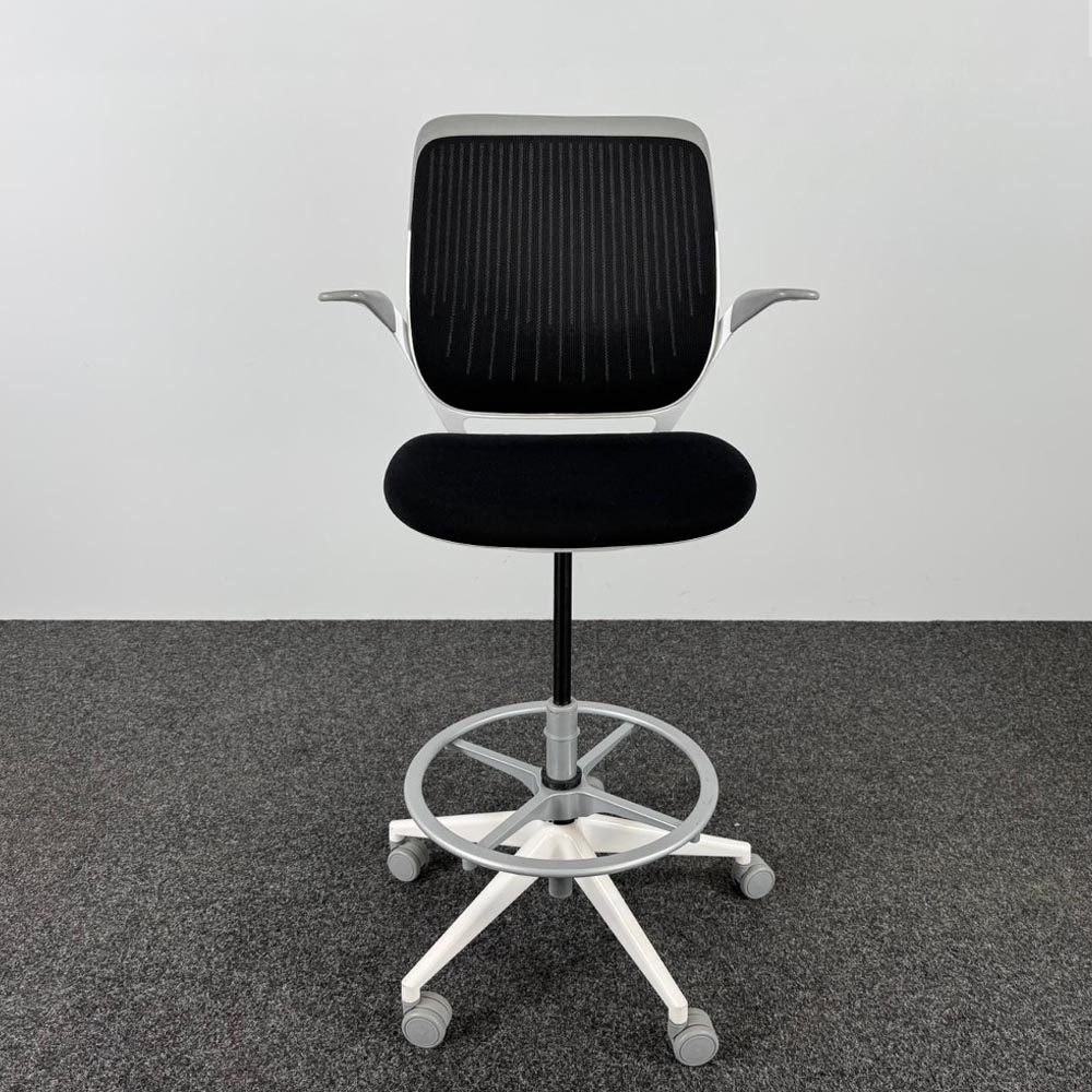 STEELCASE Bureaustoel - zwart textiel / wit metaal sterpoot - Afbeelding 2
