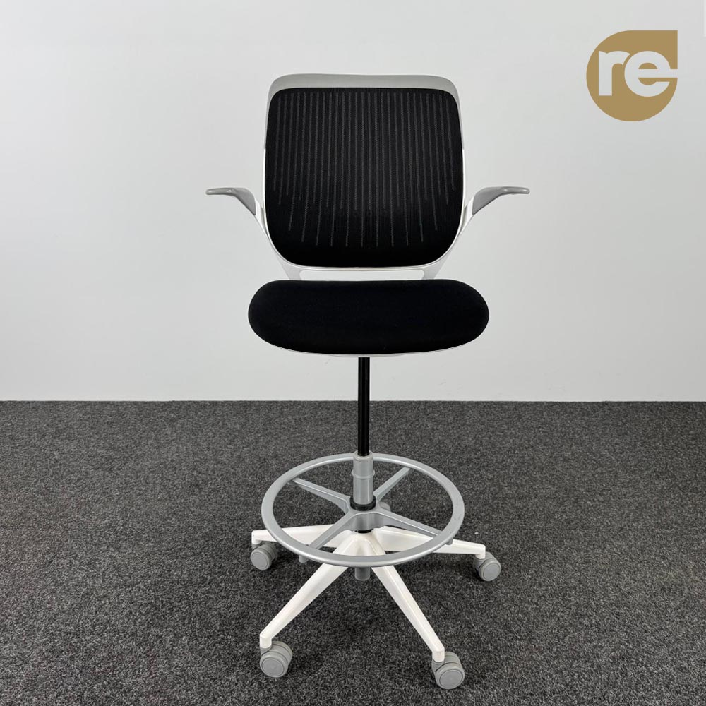STEELCASE Bureaustoel - zwart textiel / wit metaal sterpoot