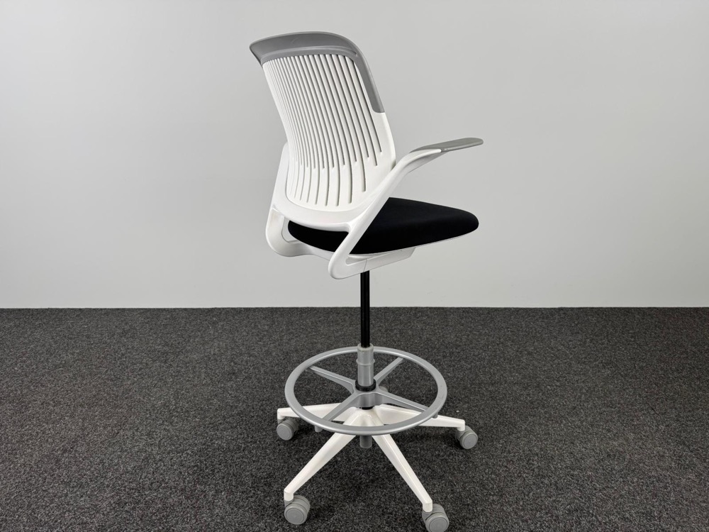 STEELCASE Bureaustoel - zwart textiel / wit metaal sterpoot - Afbeelding 4