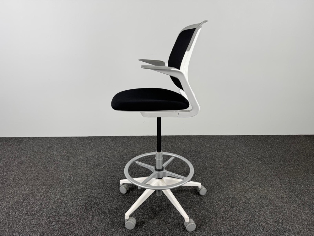 STEELCASE Bureaustoel - zwart textiel / wit metaal sterpoot - Afbeelding 6