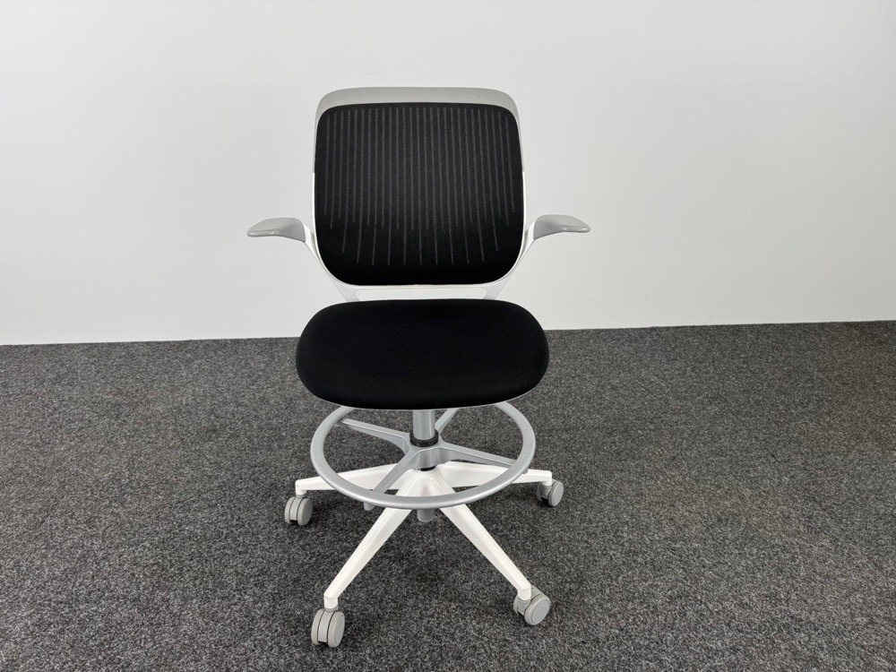 STEELCASE Bureaustoel - zwart textiel / wit metaal sterpoot - Afbeelding 7