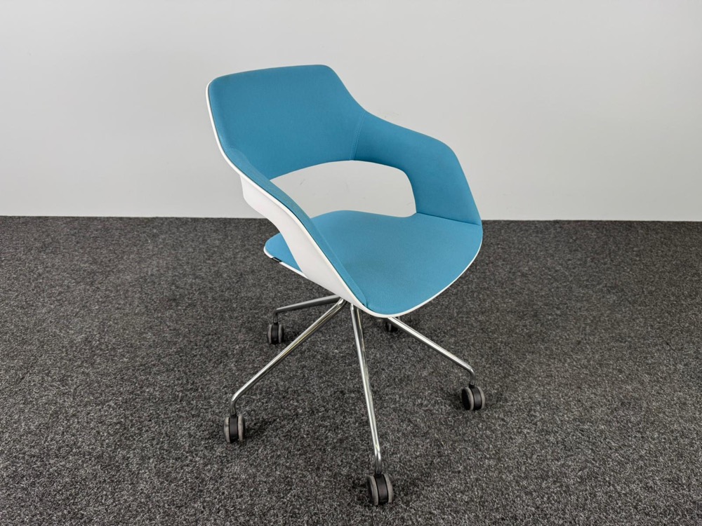WILKHAHN 222 / 42 Chaise de réunion - tissu bleu clair / chrome base étoile – Image 3