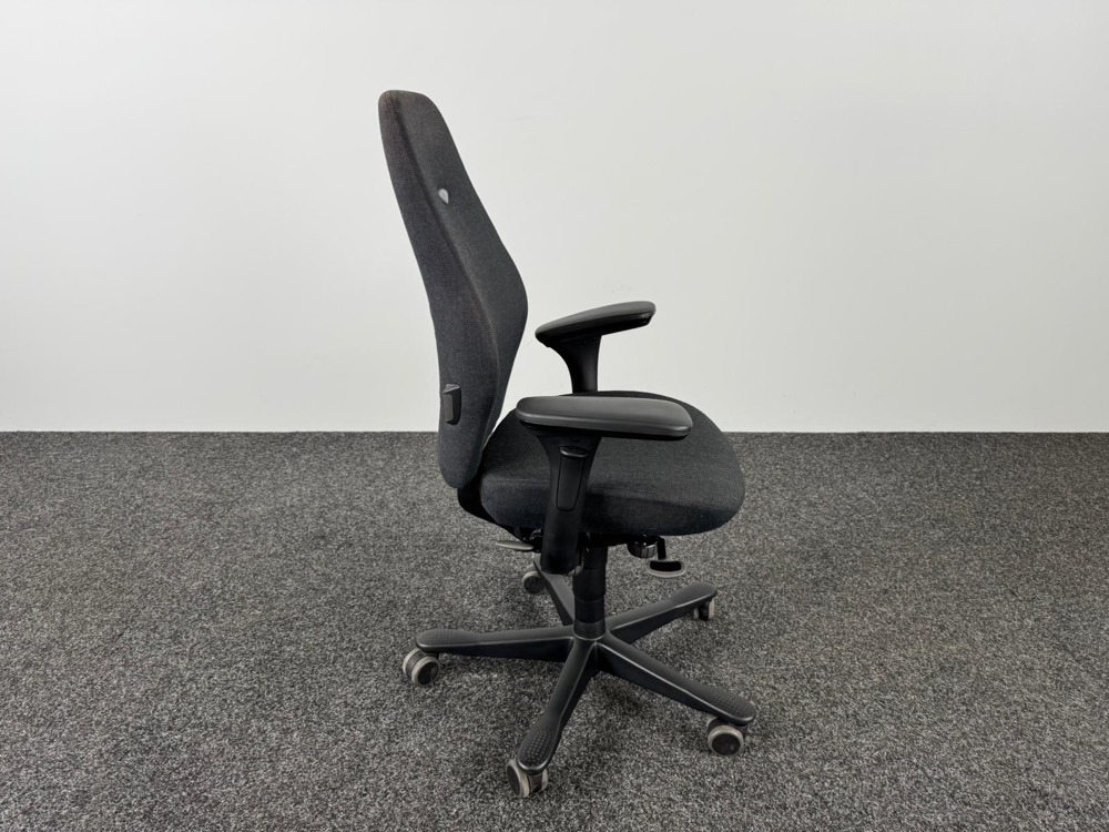 KINNARPS +8 Bureaustoel - donkergrijs stof / zwart kunststof kruisvoet - Afbeelding 4