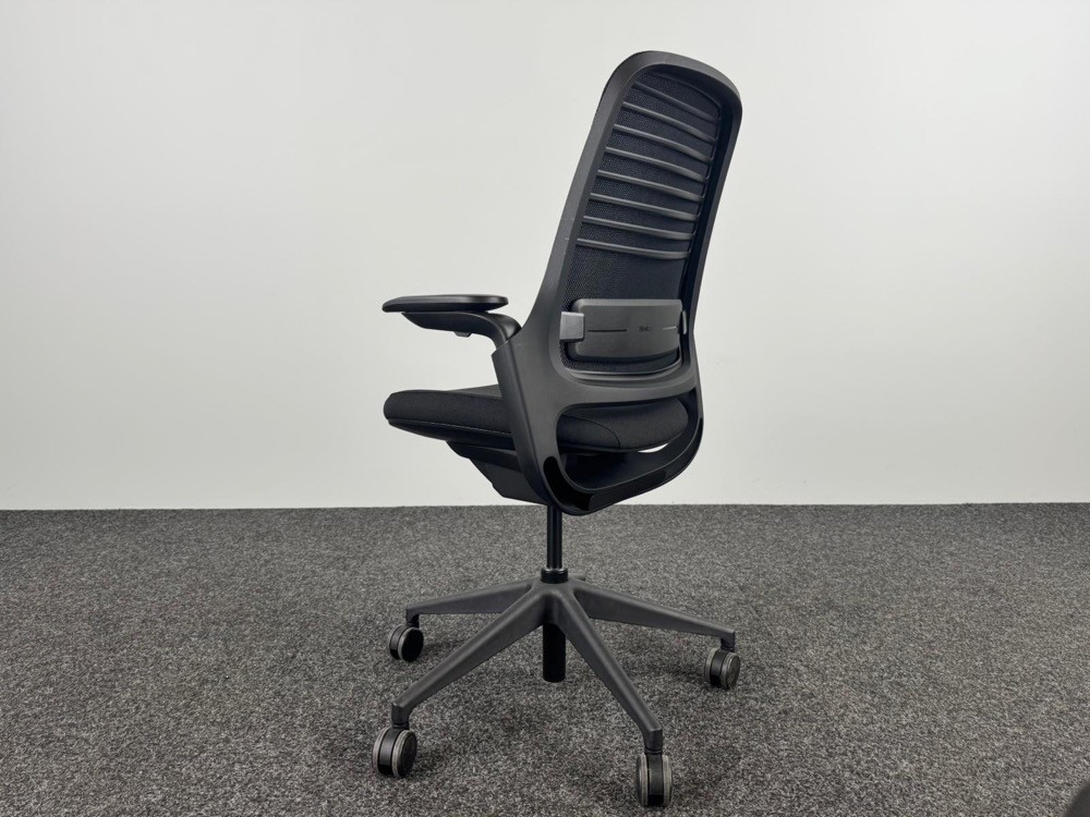 STEELCASE Series 1 Chaise de bureau - tissu noir / plastique noir base croisée – Image 4