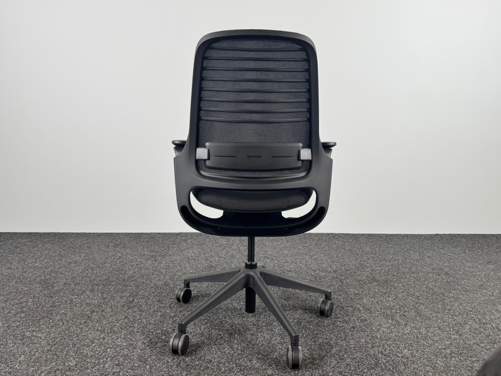 STEELCASE Series 1 Chaise de bureau - tissu noir / plastique noir base croisée – Image 5