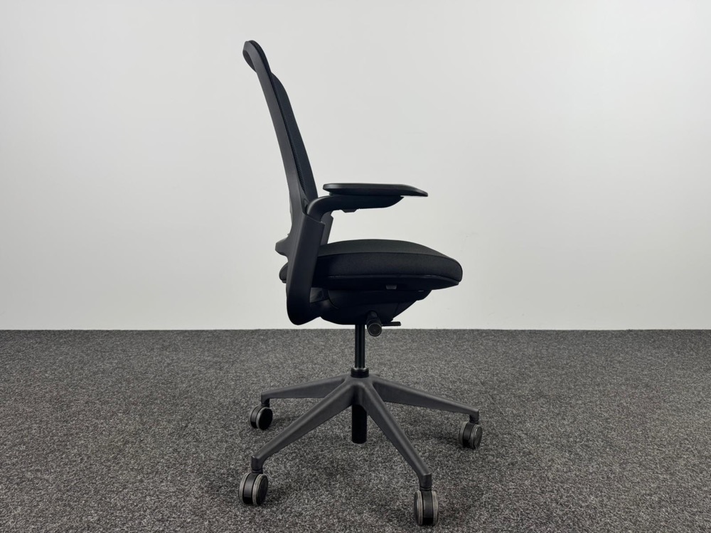 STEELCASE Series 1 Chaise de bureau - tissu noir / plastique noir base croisée – Image 6