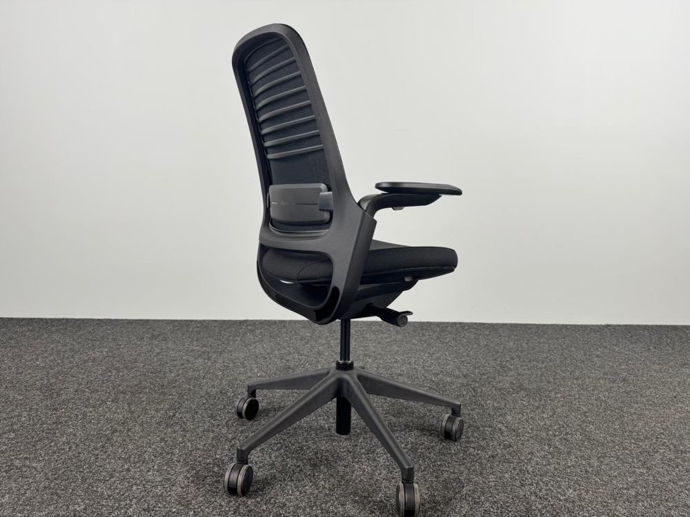 STEELCASE Series 1 Chaise de bureau - tissu noir / plastique noir base croisée – Image 9