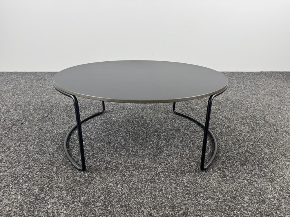 Table d’appoint Rond B70xD70xH30 - plastique noir / métal noir piètement traîneau – Image 5