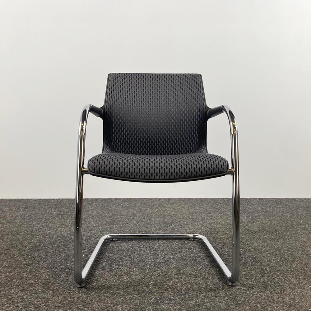 VITRA Unix Chair 538 Vergaderstoel design Antonio Citterio - zwart stof / chrome cantilever - Afbeelding 2