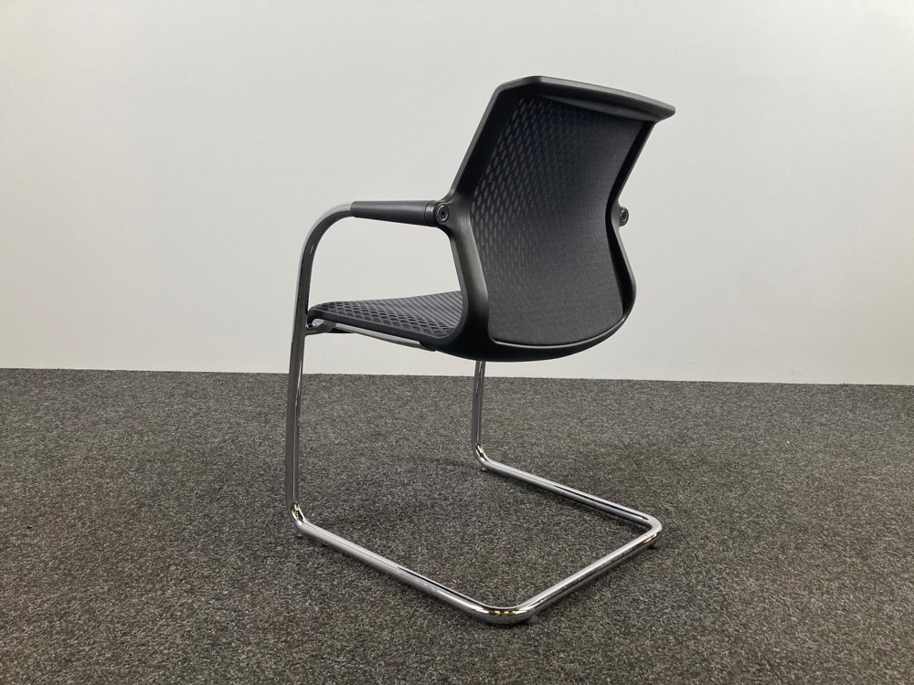 VITRA Unix Chair 538 Vergaderstoel design Antonio Citterio - zwart stof / chrome cantilever - Afbeelding 5