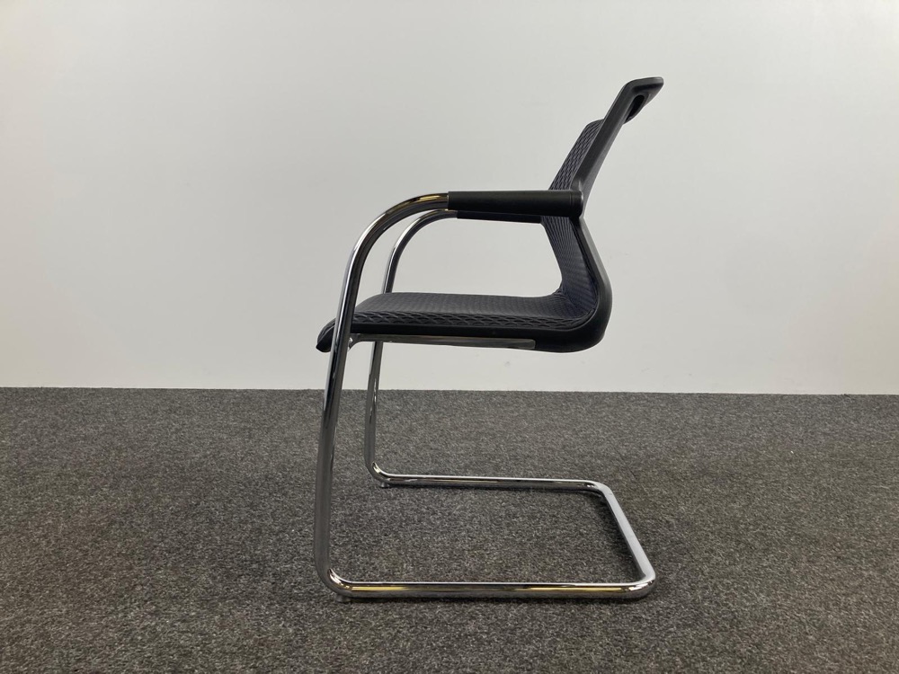 VITRA Unix Chair 538 Vergaderstoel design Antonio Citterio - zwart stof / chrome cantilever - Afbeelding 4
