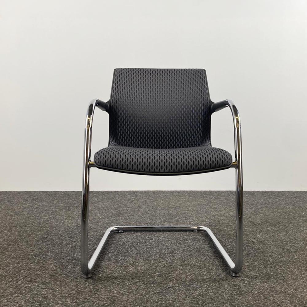 VITRA Unix Chair 127 Vergaderstoel design Antonio Citterio - zwart stof / chrome cantilever - Afbeelding 2