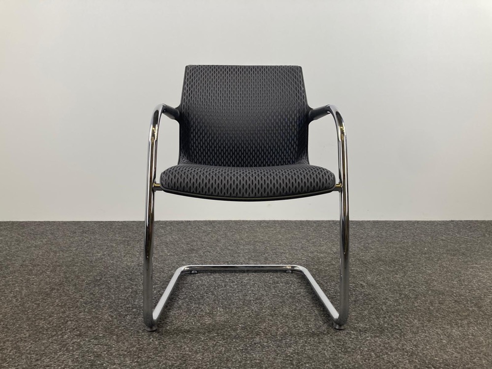 VITRA Unix Chair 127 Vergaderstoel design Antonio Citterio - zwart stof / chrome cantilever - Afbeelding 3