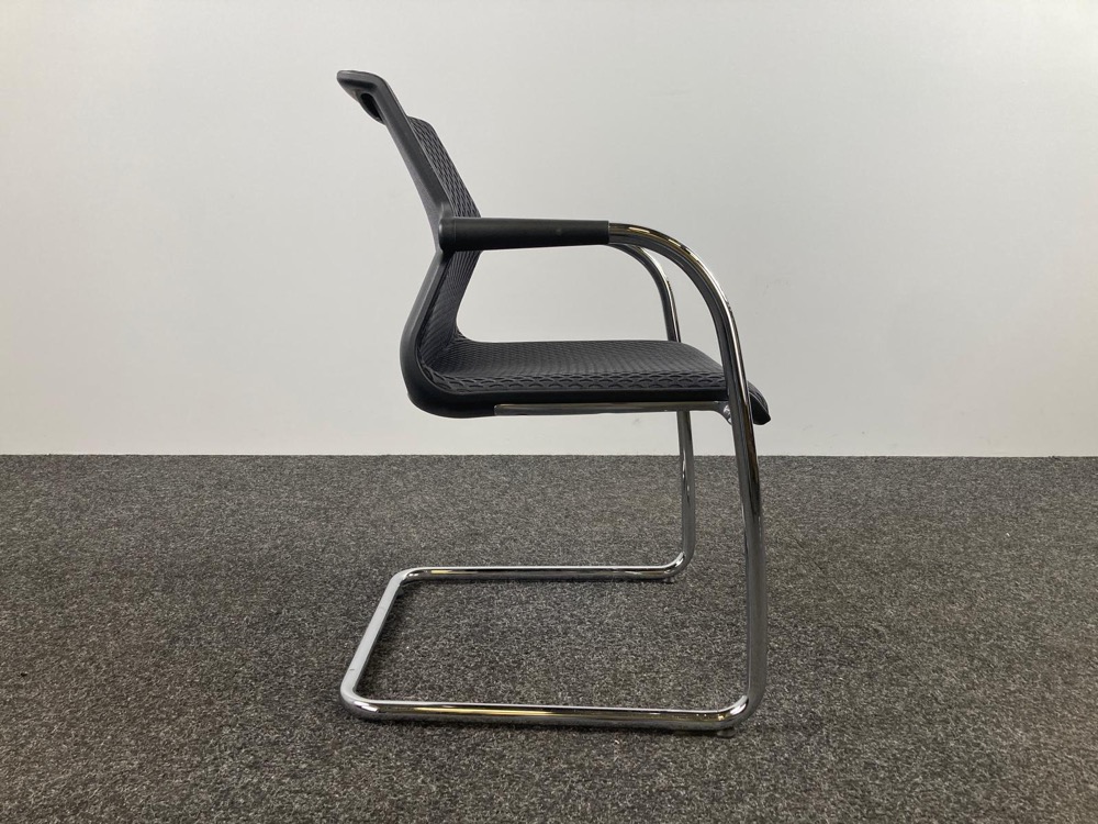VITRA Unix Chair 127 Vergaderstoel design Antonio Citterio - zwart stof / chrome cantilever - Afbeelding 8