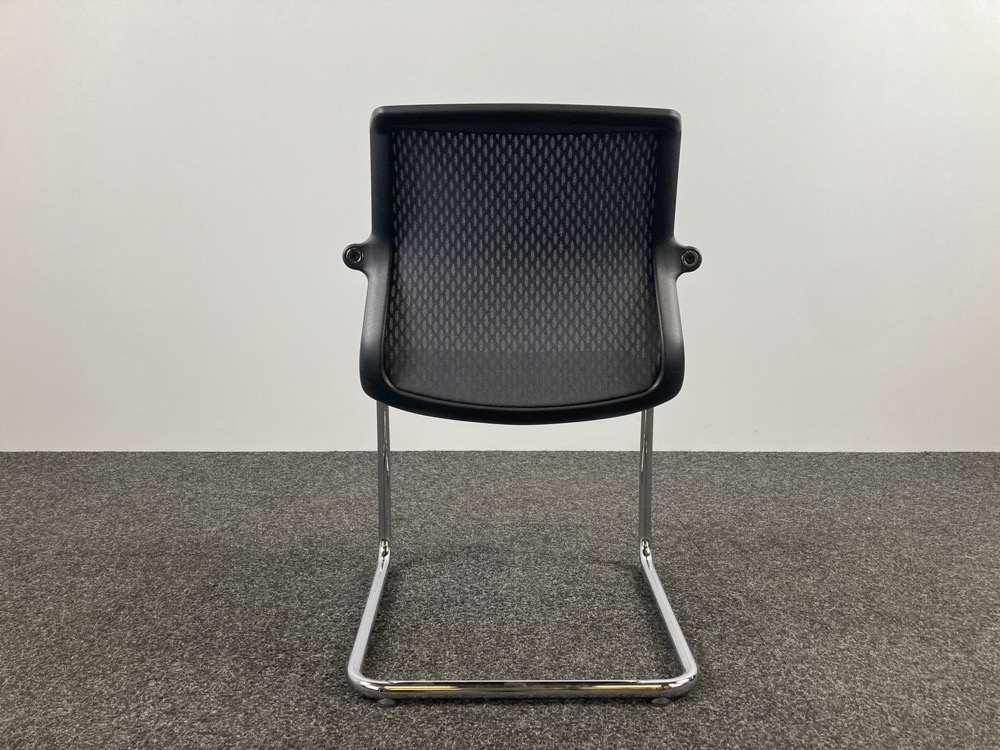 VITRA Unix Chair 127 Vergaderstoel design Antonio Citterio - zwart stof / chrome cantilever - Afbeelding 9