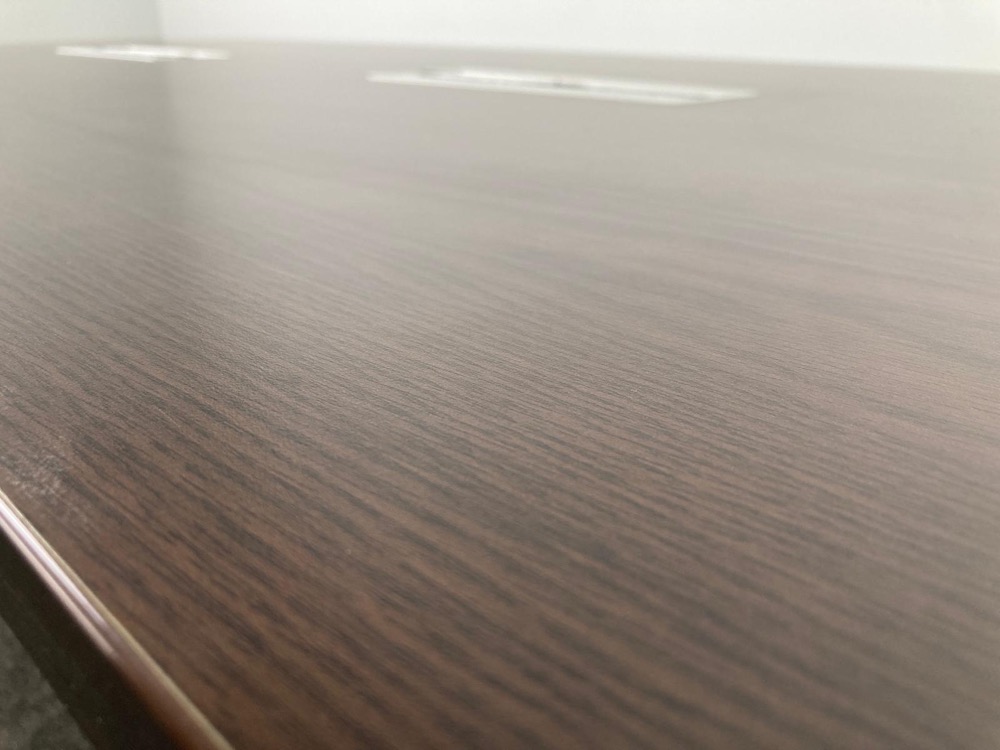 Table de réunion B200xD100xH73 - hpl bois foncé / métal noir pied en t – Image 8