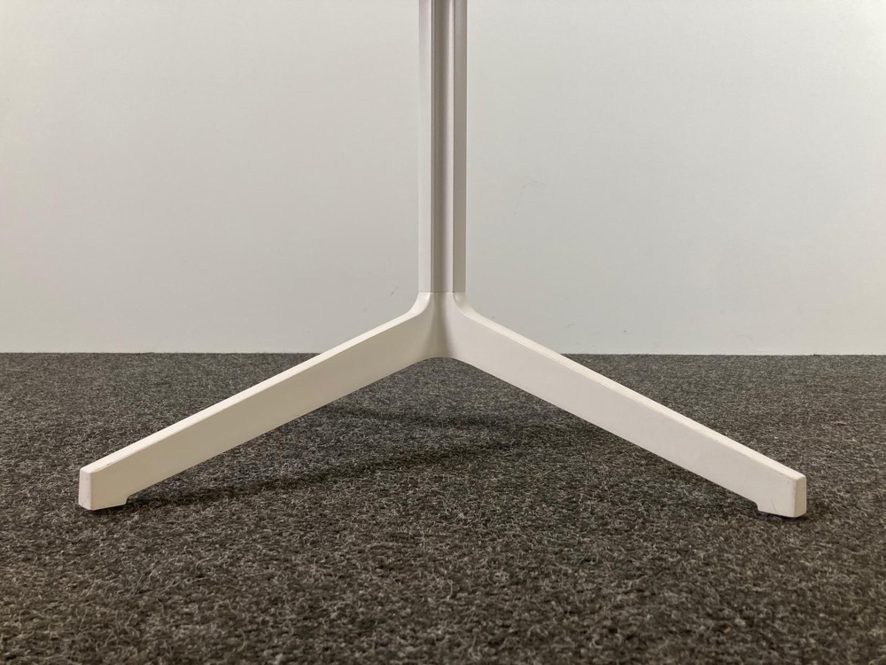 Table de cantine Rond B80xD80xH75 - mélamine blanche / métal blanc base croisée – Image 4