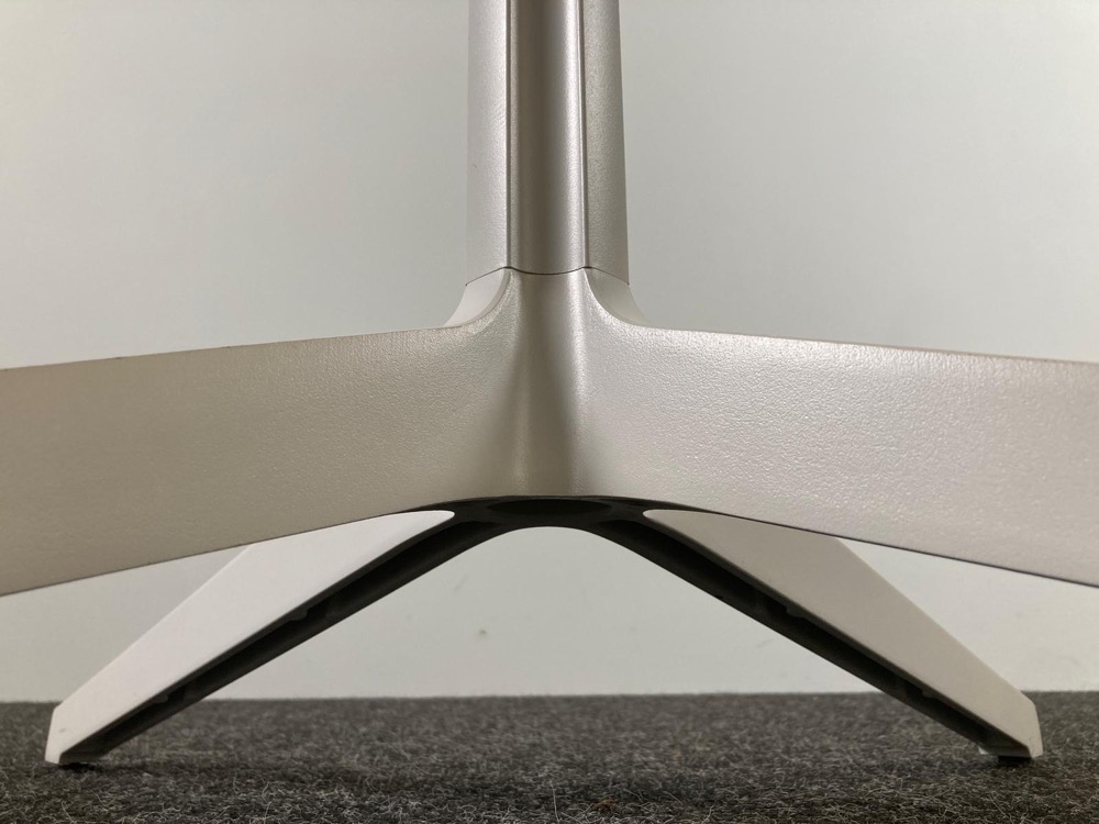 Table de cantine Rond B80xD80xH75 - mélamine blanche / métal blanc base croisée – Image 8