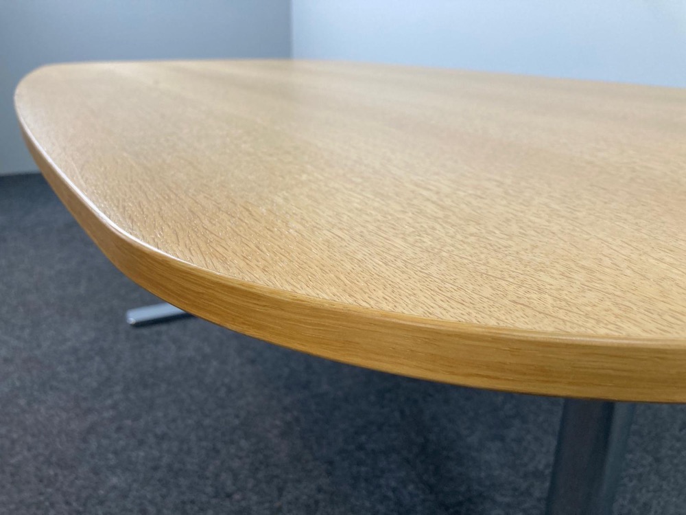 Table Ovale B175xD90xH67 - bois / chrome pied en t – Image 4