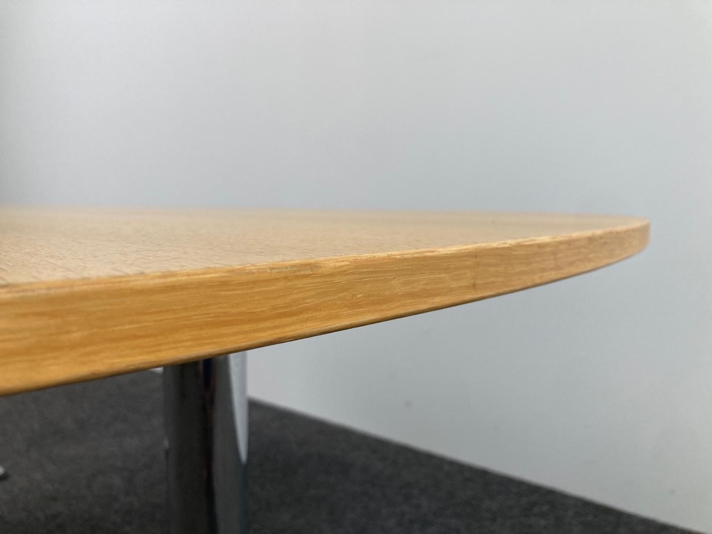 Table Ovale B175xD90xH67 - bois / chrome pied en t – Image 5