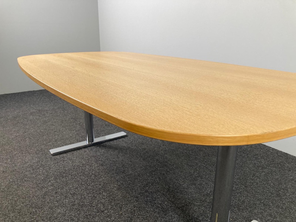 Table Ovale B175xD90xH67 - bois / chrome pied en t – Image 6