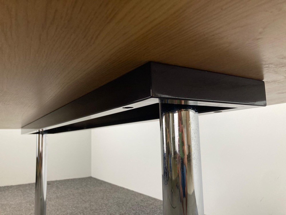 Table Ovale B175xD90xH67 - bois / chrome pied en t – Image 7