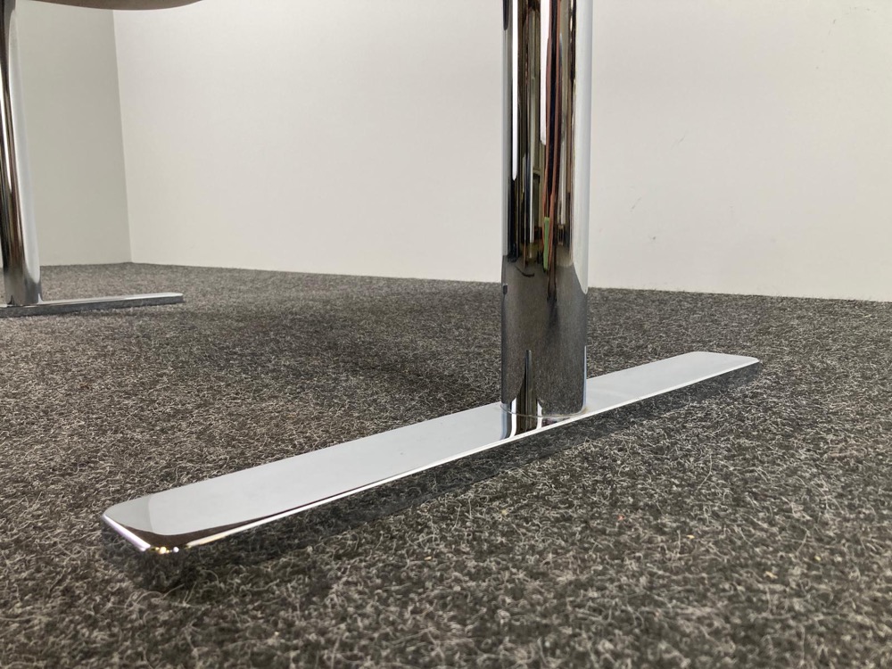Table Ovale B175xD90xH67 - bois / chrome pied en t – Image 8