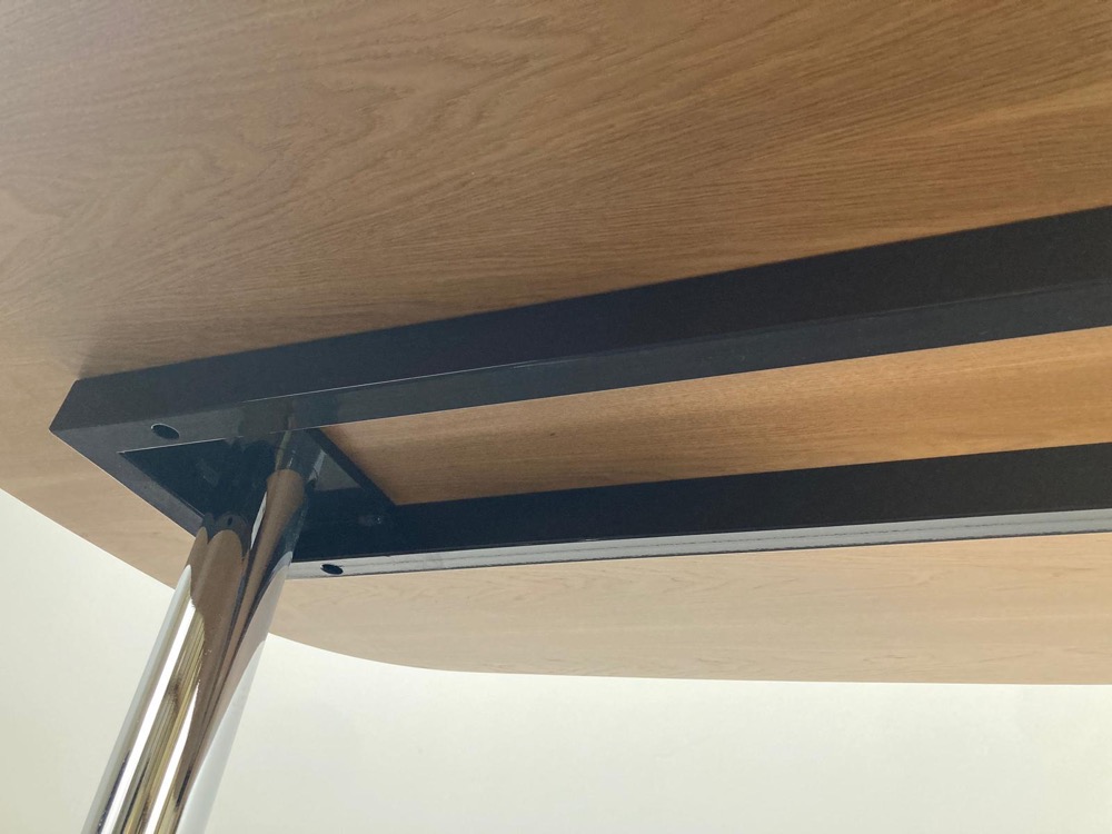 Table Ovale B175xD90xH67 - bois / chrome pied en t – Image 10