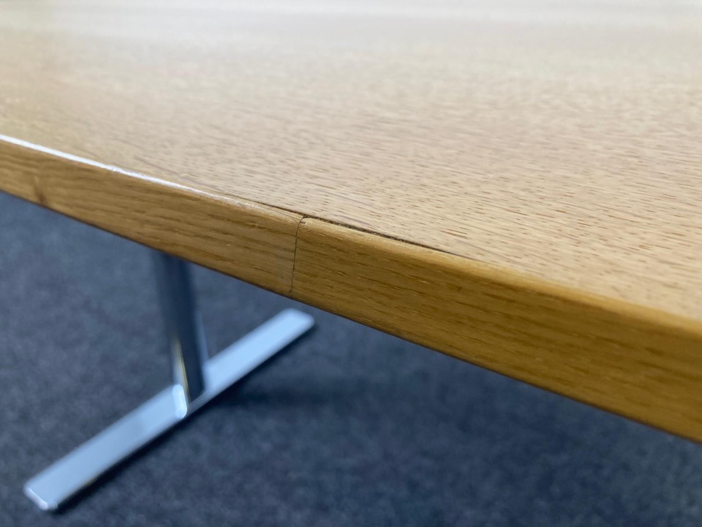 Table Ovale B175xD90xH67 - bois / chrome pied en t – Image 11