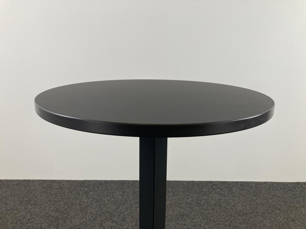 Bistro Table Table de cantine Rond B60xD60xH110 - hpl noir / métal noir base croisée – Image 3