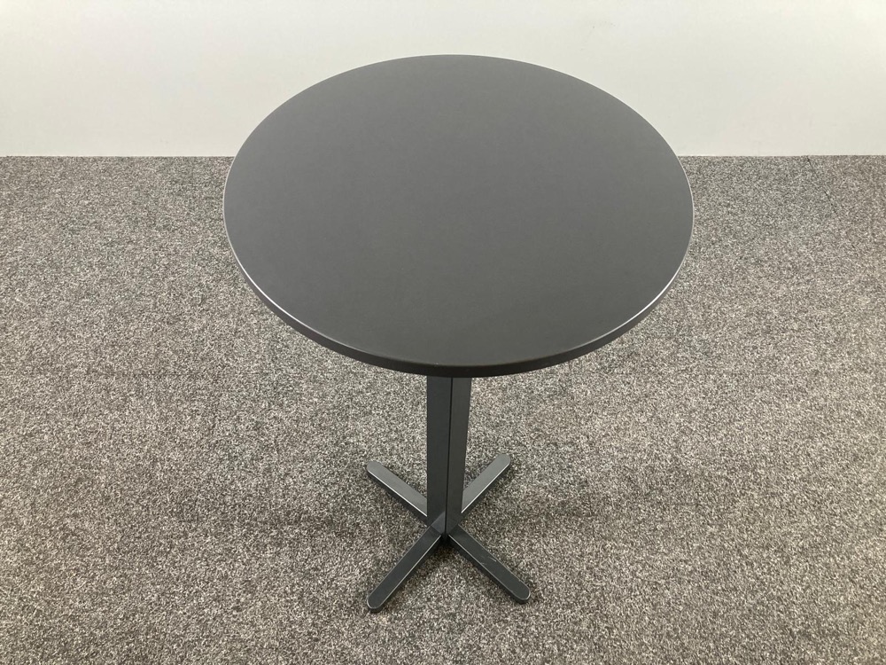 Bistro Table Table de cantine Rond B60xD60xH110 - hpl noir / métal noir base croisée – Image 4