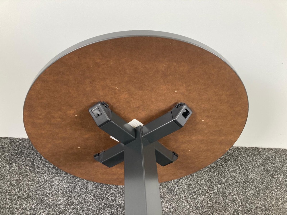 Bistro Table Table de cantine Rond B60xD60xH110 - hpl noir / métal noir base croisée – Image 9