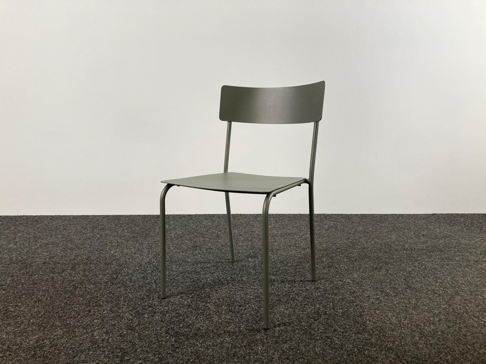SERAX August Chaise de cantine design Vincent van Duysen - alu vert foncé / alu vert foncé quatre pieds – Image 2