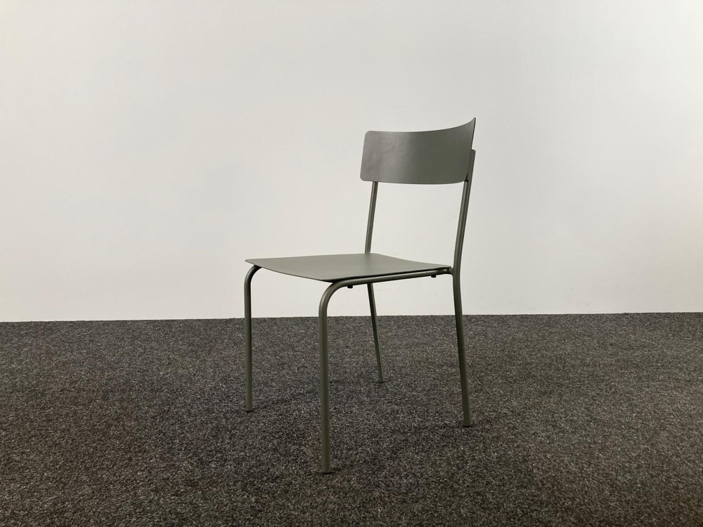 SERAX August Chaise de cantine design Vincent van Duysen - alu vert foncé / alu vert foncé quatre pieds – Image 3