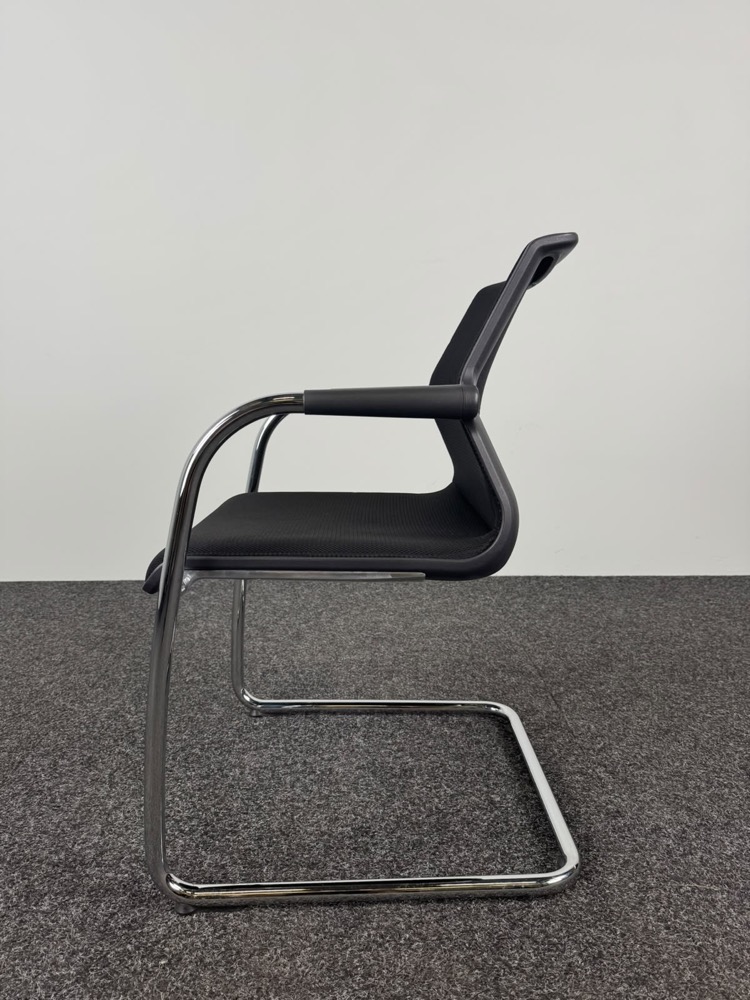 VITRA Unix chair Visitor Chair design Antonio Citterio - black textile / chrome - Image 3