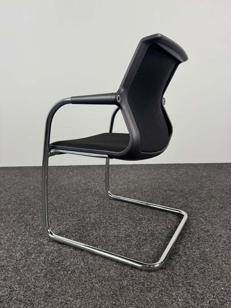 VITRA Unix chair Visitor Chair design Antonio Citterio - black textile / chrome - Image 4