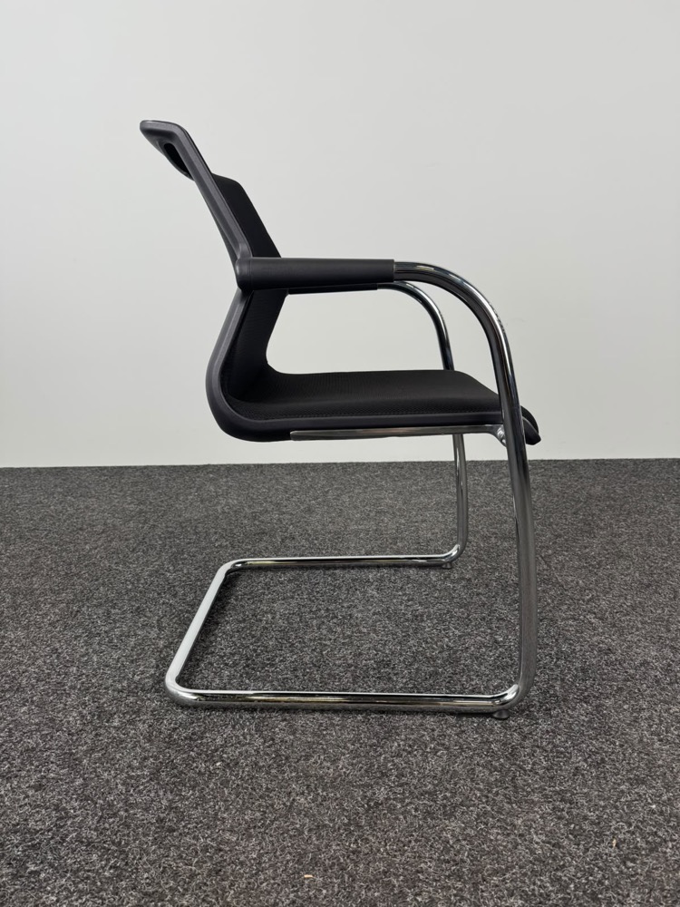 VITRA Unix chair Visitor Chair design Antonio Citterio - black textile / chrome - Image 6
