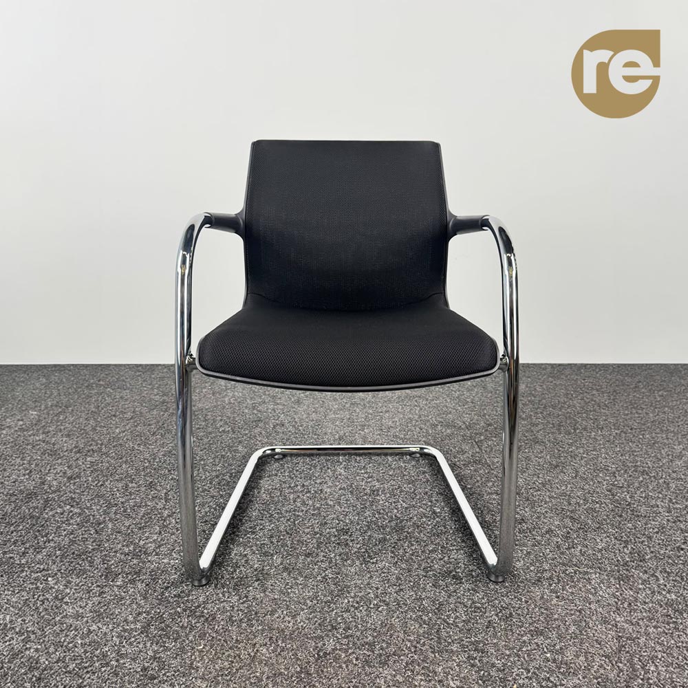 VITRA Unix chair Visitor Chair design Antonio Citterio - black textile / chrome
