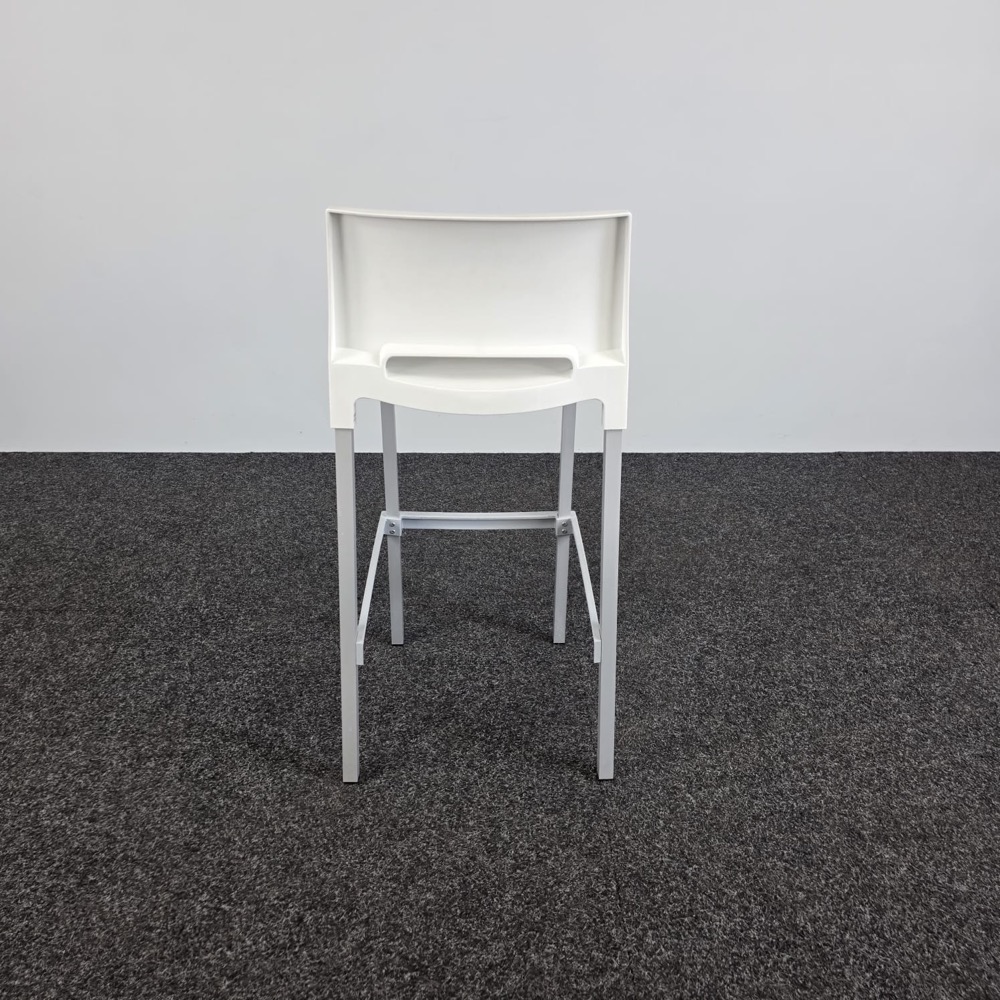 GIO Barkruk - wit kunststof / alu vierpoot - Afbeelding 4