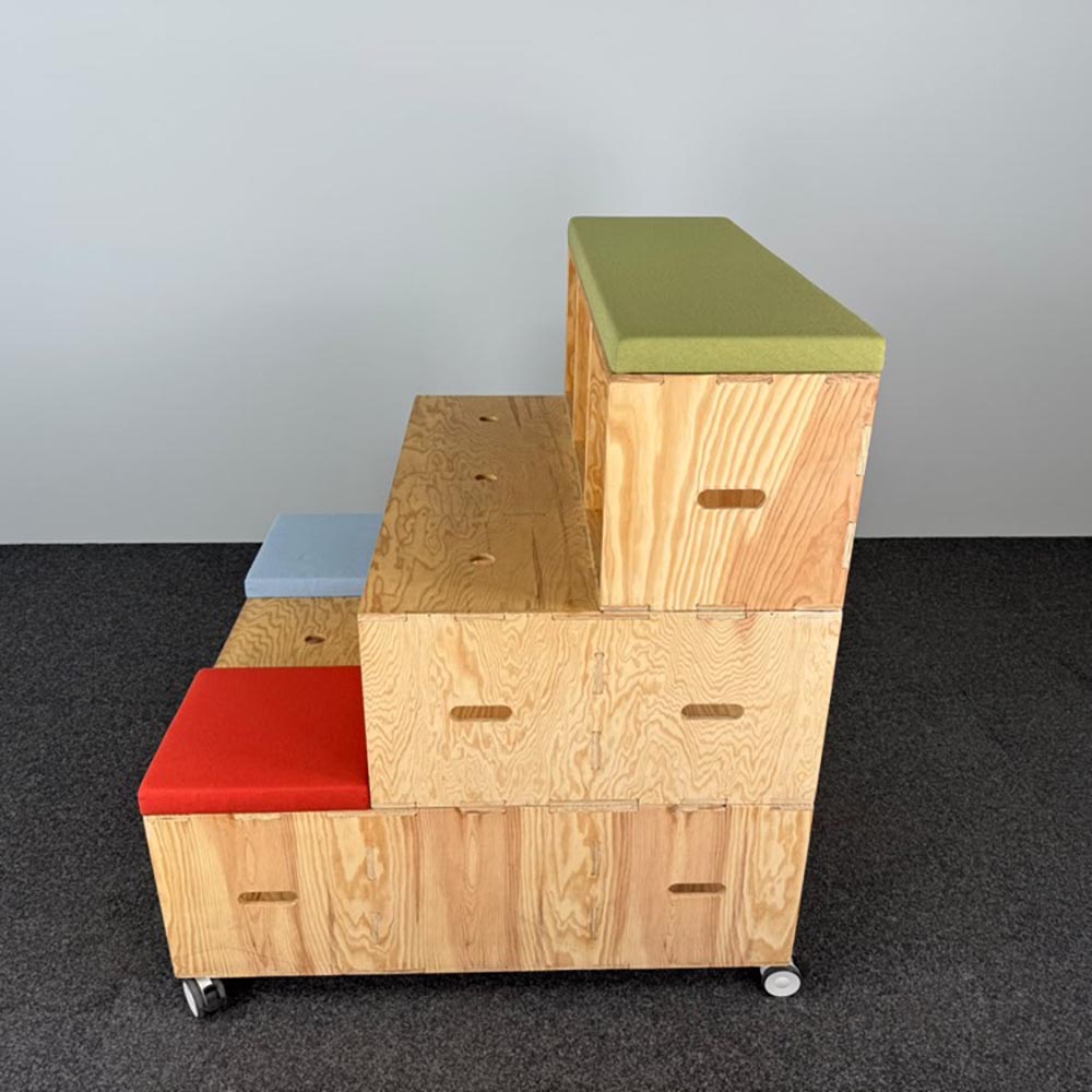 Bank Modulaire auditorium bank B112.5xD112.5xH126 - mix textiel / multiplex - Afbeelding 4