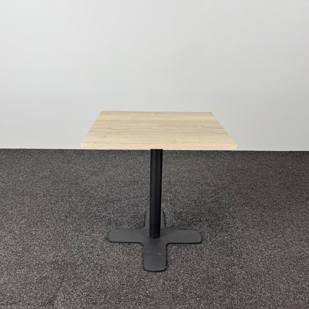 Kantinetafel B70xD60xH75 - hout hpl / zwart metaal kruisvoet - Afbeelding 2