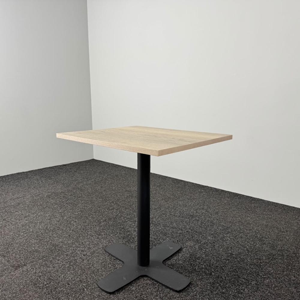 Kantinetafel B70xD60xH75 - hout hpl / zwart metaal kruisvoet - Afbeelding 3