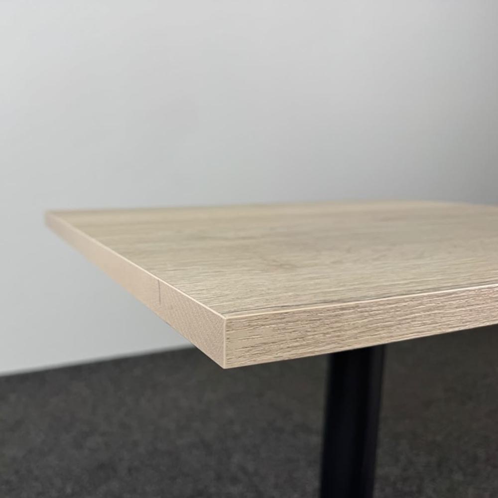 Kantinetafel B70xD60xH75 - hout hpl / zwart metaal kruisvoet - Afbeelding 5