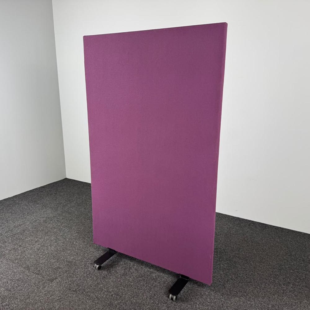 DRISAG Cloison acoustique H199xB120xD4.5 - textile violet / métal noir pied en h – Image 2