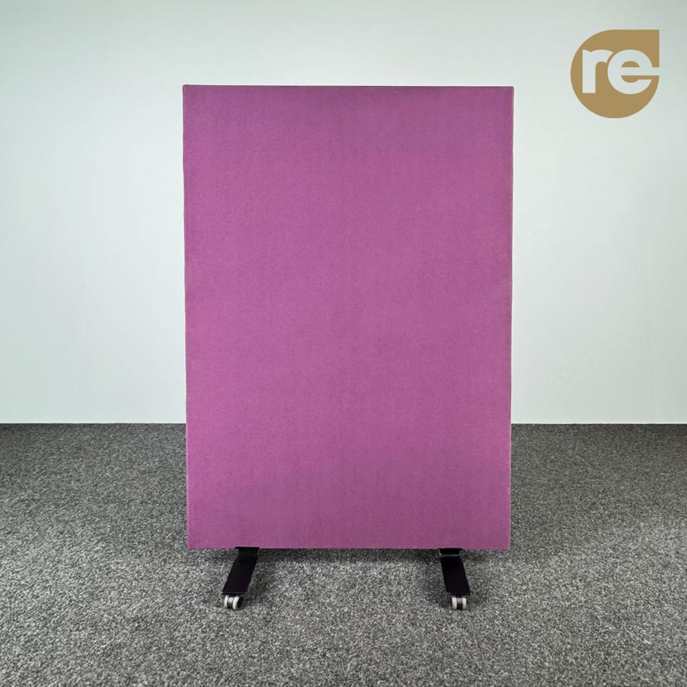 DRISAG Cloison acoustique H199xB120xD4.5 - textile violet / métal noir pied en h
