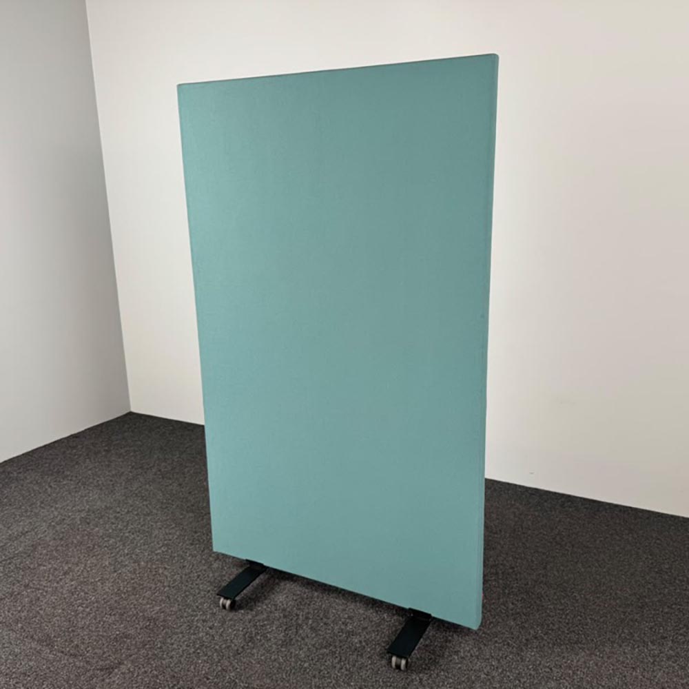 DRISAG Cloison acoustique H199xB120xD4.5 - textile bleu / métal noir pied en h – Image 2