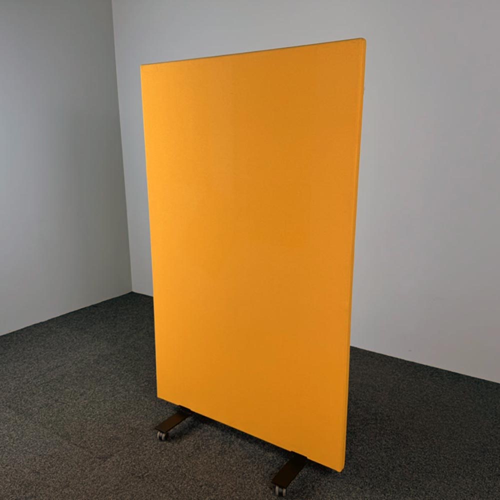 DRISAG Cloison acoustique H199xB120xD4.5 - textile jaune / métal noir pied en h – Image 2