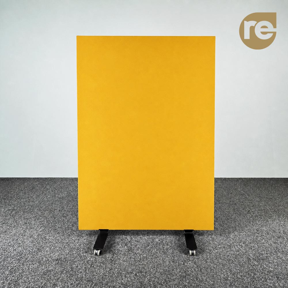 DRISAG Cloison acoustique H199xB120xD4.5 - textile jaune / métal noir pied en h